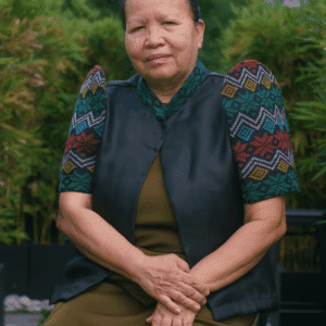 Black Filipiniana Top with Yakan Butterfly Sleeves